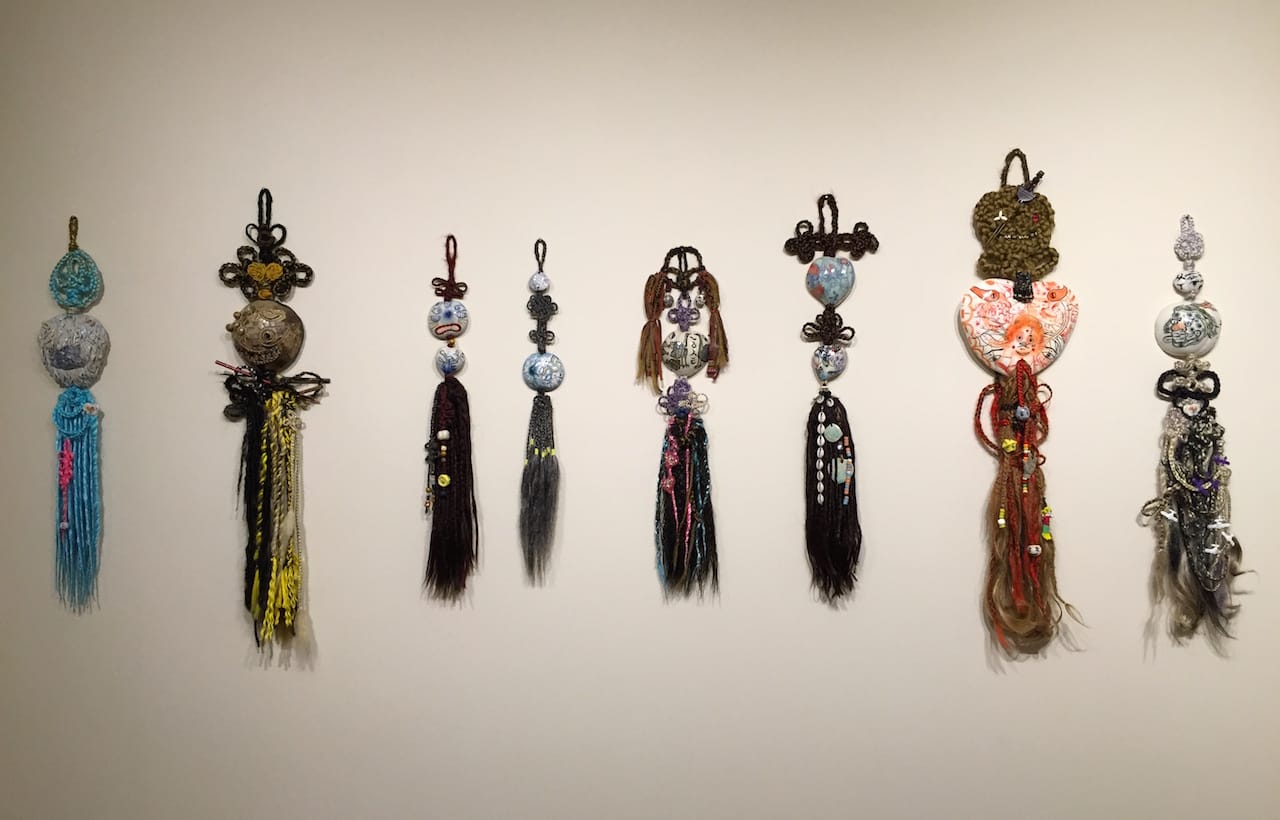 Installation view of 'Jiha Moon: Double Welcome, Most Everyone's Mad Here' at the Kalamazoo Institute of Arts (all photos by the author for Hyperallergic)