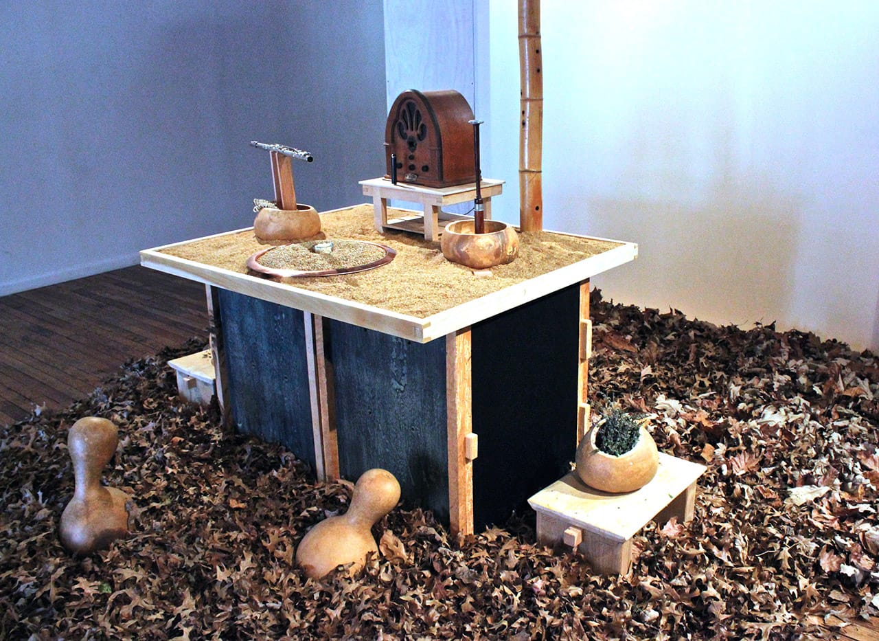 Johnny Coleman, “Poem for Brother Yusef” (2015/16), mixed media, audio (all photos by the author for Hyperallergic)