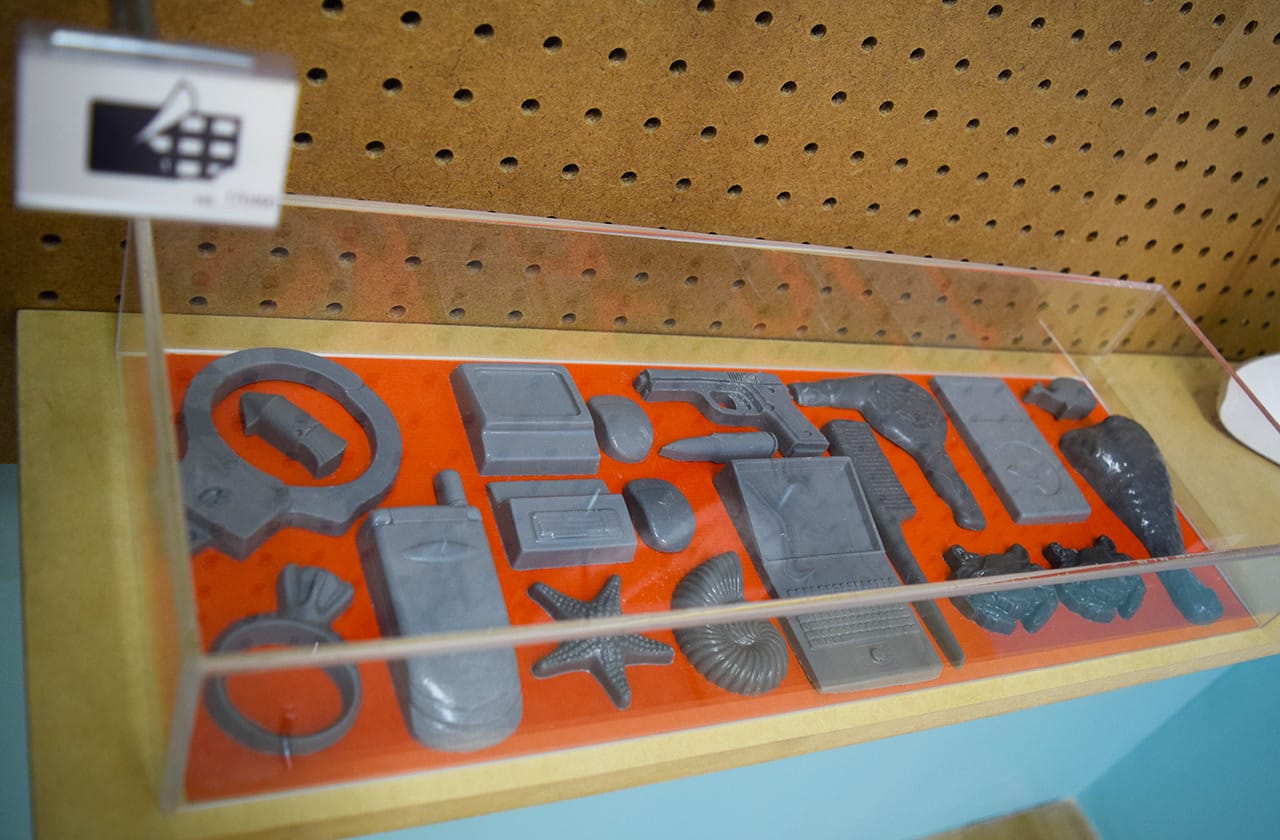 Installation detail of Marina Zurkow, 'MORE&MORE (the invisible oceans)' at bitforms gallery