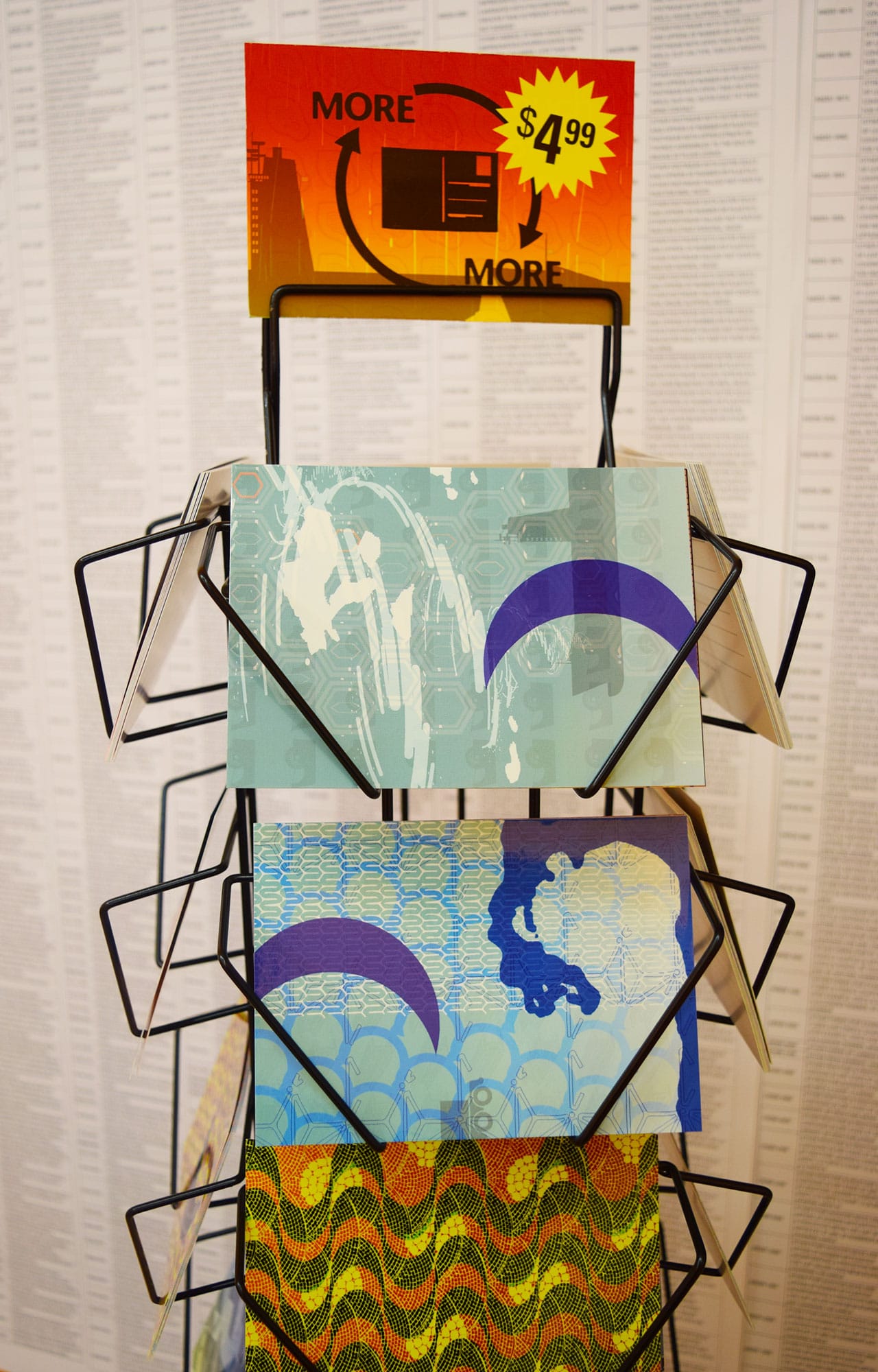 Editioned postcards ($5 each) in Marina Zurkow's 'MORE&MORE (the invisible oceans)' at bitforms gallery