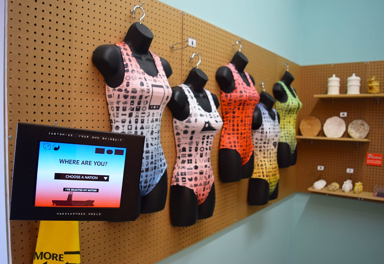 Installation detail of Marina Zurkow, 'MORE&MORE (the invisible oceans)' at bitforms gallery