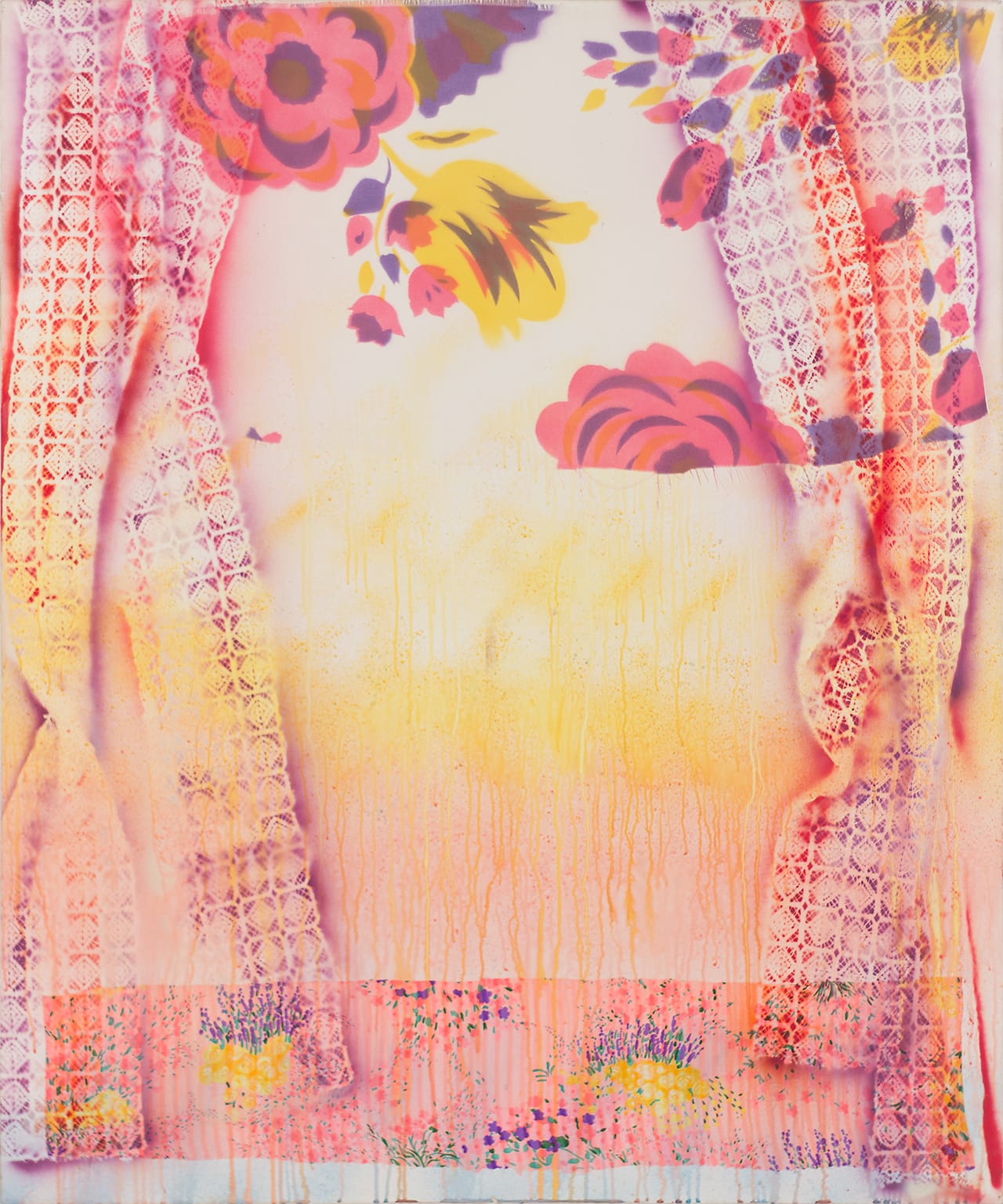 Miriam Schapiro, "Voyage" (1973), acrylic on canvas, 60 x 50 in