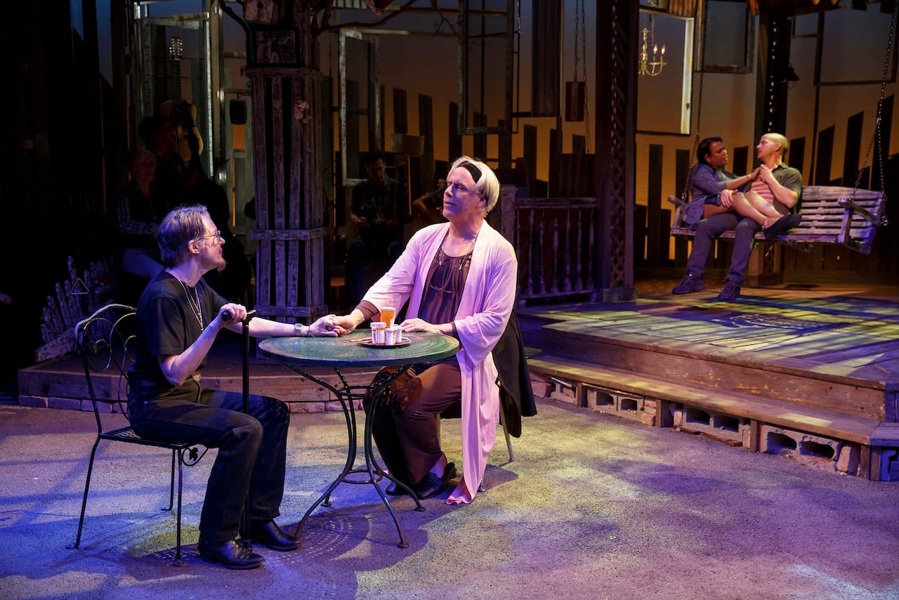Annette O’Toole, Jeff McCarthy, Aneesh Sheth, and Jeffrey Kuhn in 'Southern Comfort' at the Public Theater