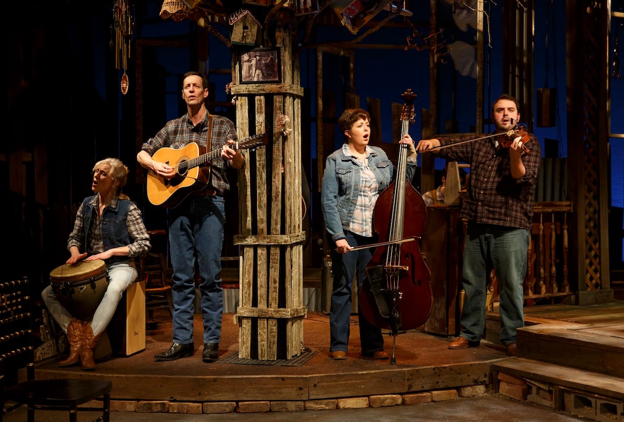 Elizabeth Ward Land, David M. Lutken, Lizzie Hagstedt, and Joel Waggoner in 'Southern Comfort' at the Public Theater