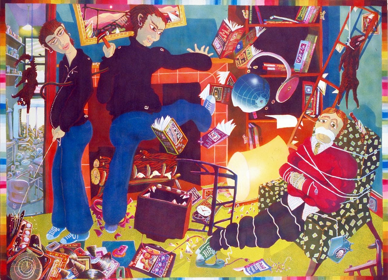 Stephen Goodfellow Vandals, 1983 Acrylic on canvas 48 x 72 in. (121.9 x 182.9 cm) Susan and Alan Lichtenstein Collection, Michigan