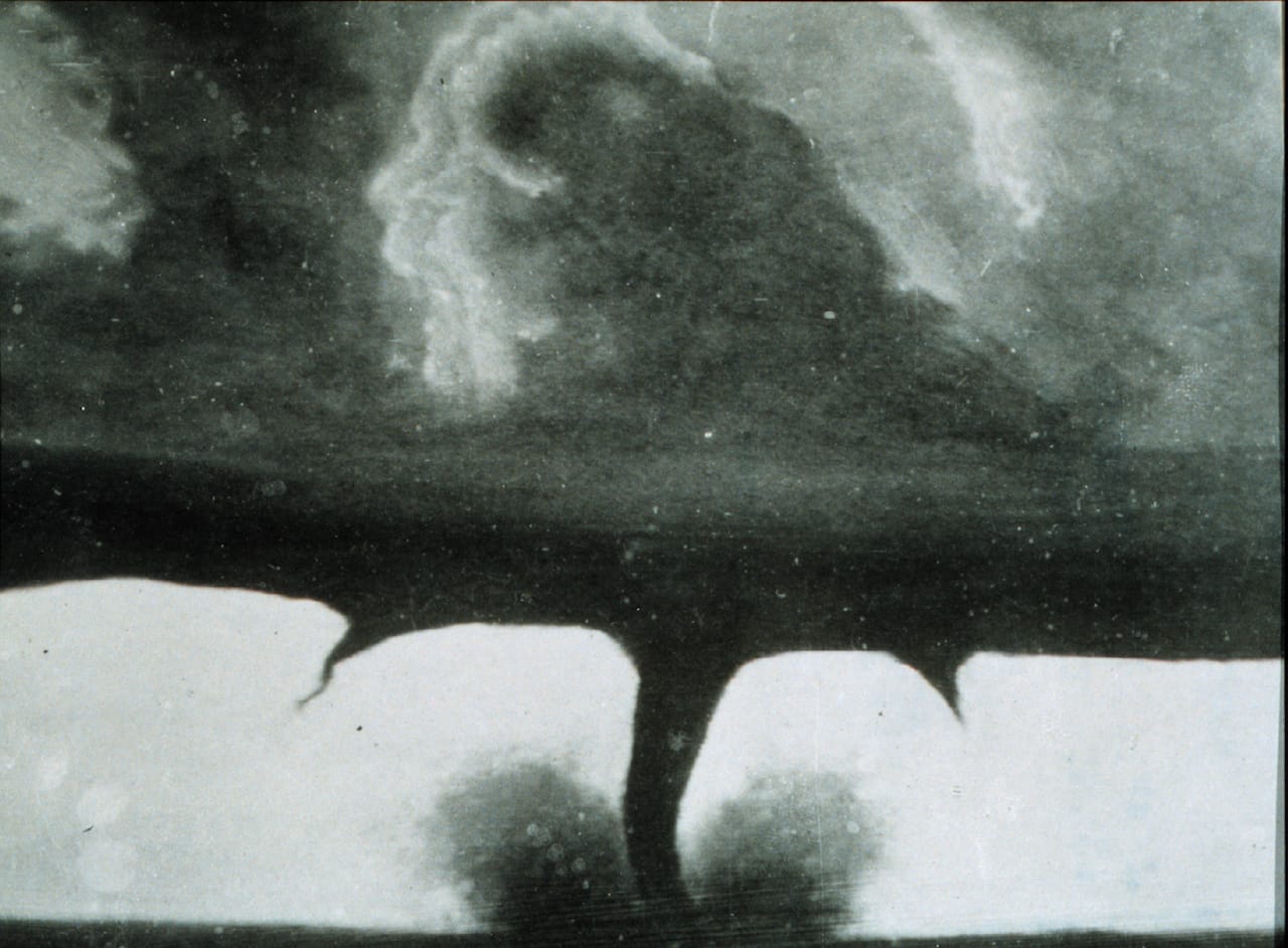 Photograph of a tornado in Howard, South Dakota, said to be taken August 28, 1884 (courtesy National Geographic)