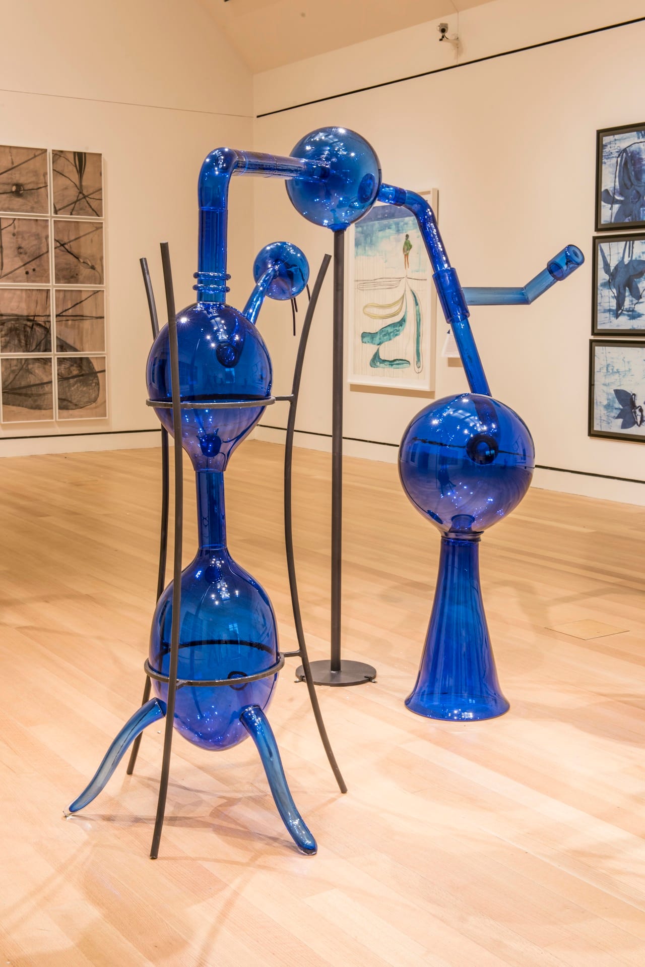 Maria Magdalena Campos-Pons, 'Alchemy of the Soul, Elixir for the Spirits' (detail, 2015), blown glass, steel, cast resin, silicone, and acrylic, at the Peabody Essex Museum (photo by Peter Vanderwarker, © 2016 Peabody Essex Museum) (click to enlarge)