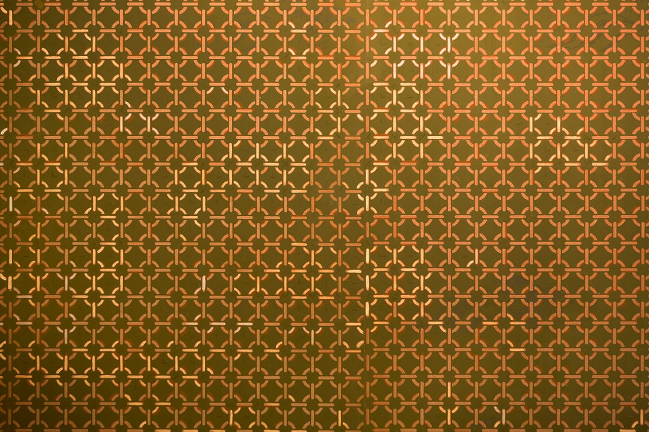 Wallpaper in the restored and revitalized Veterans Room