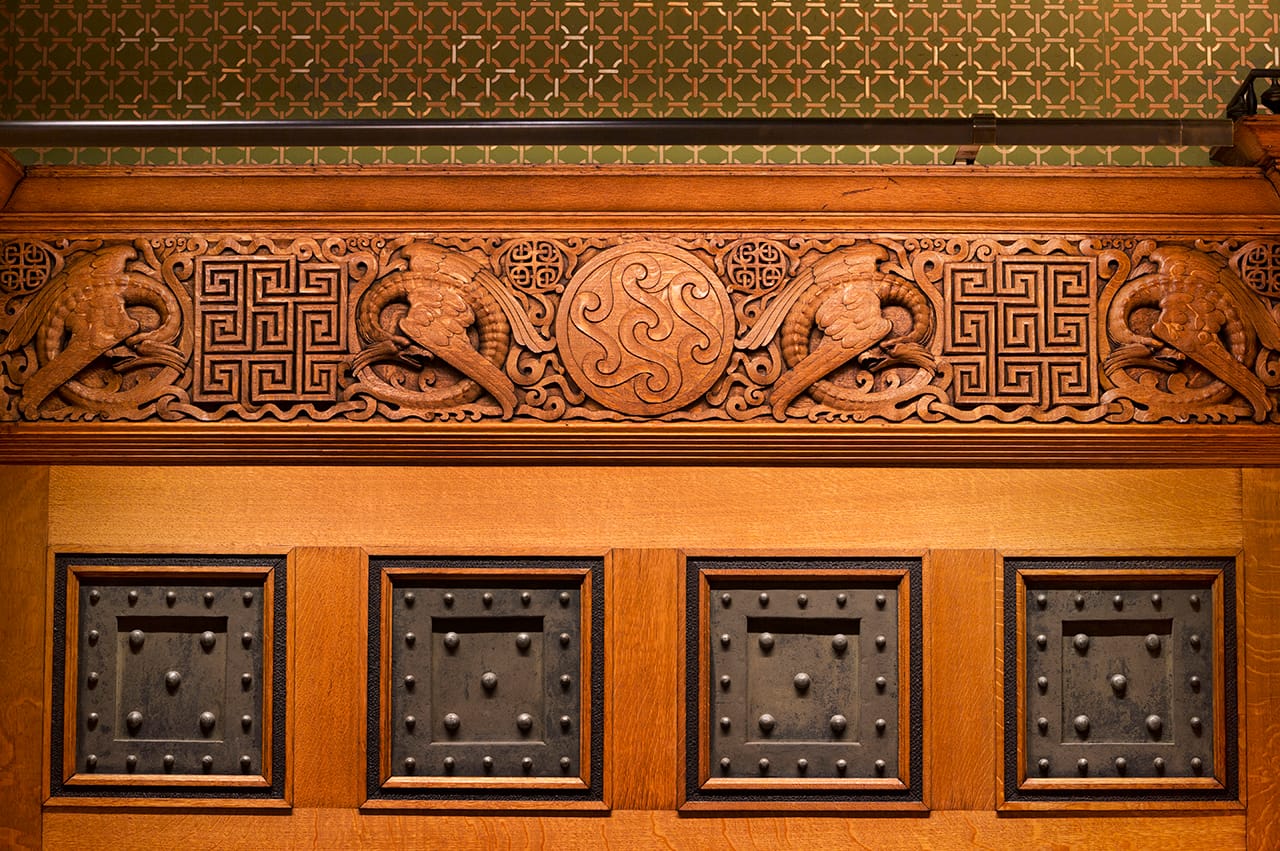 Detail of the restored and updated Veterans Room