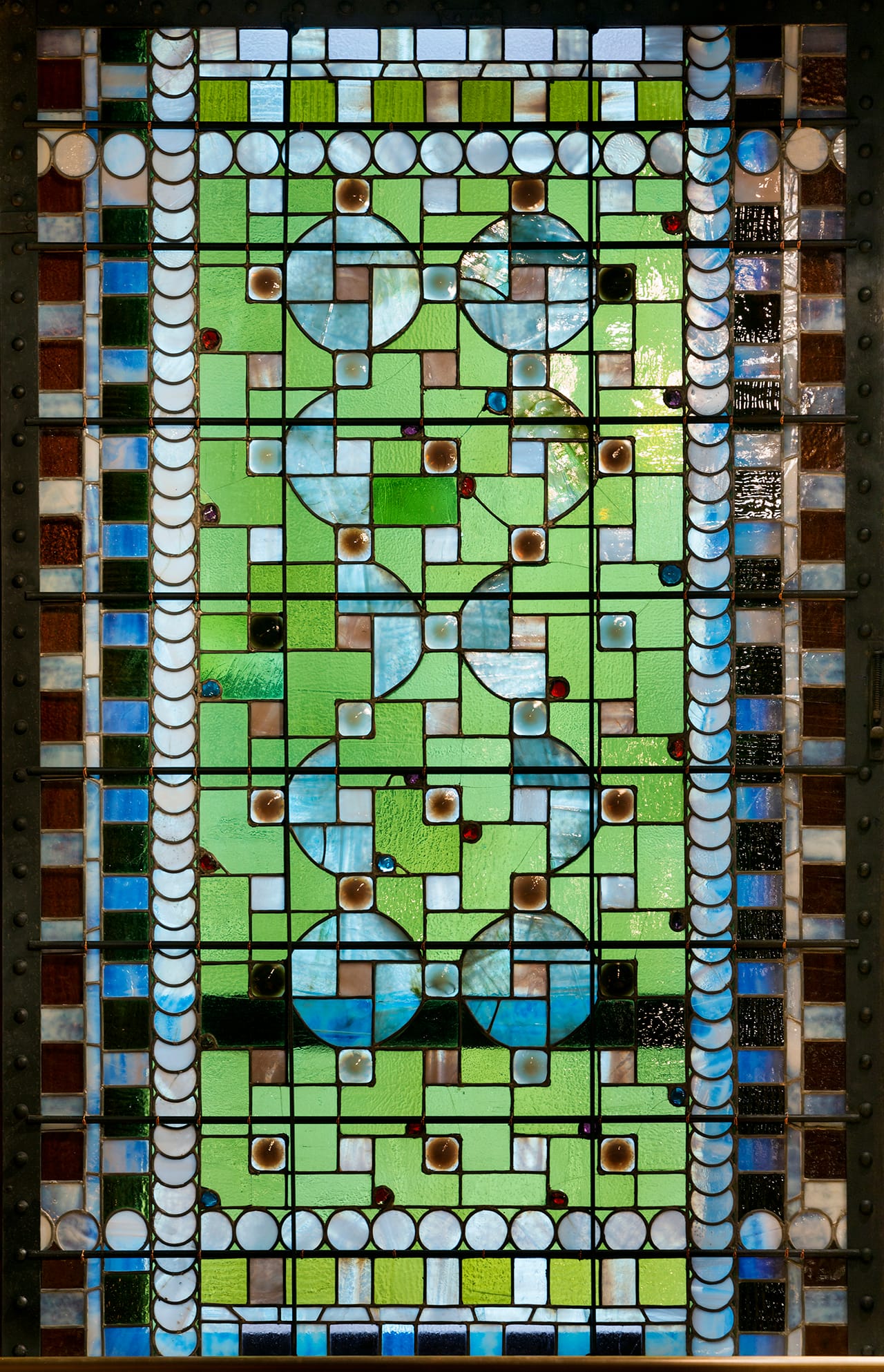 Stained glass window by Louis Comfort Tiffany in the restored and revitalized Veterans Room