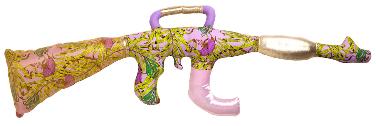 Natalie Baxter, "Jungle Boogie" (2015), fabric and polyfill, 12 x 38 x 2 in