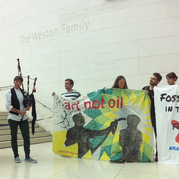 Art Not Oil protesting at the British Museum last year (photo via @jumpingsofa/Instagram)