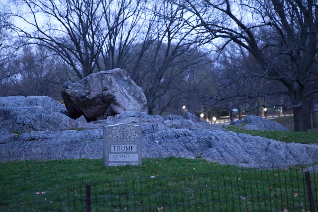 The tombstone in the early morning of Easter Sunday