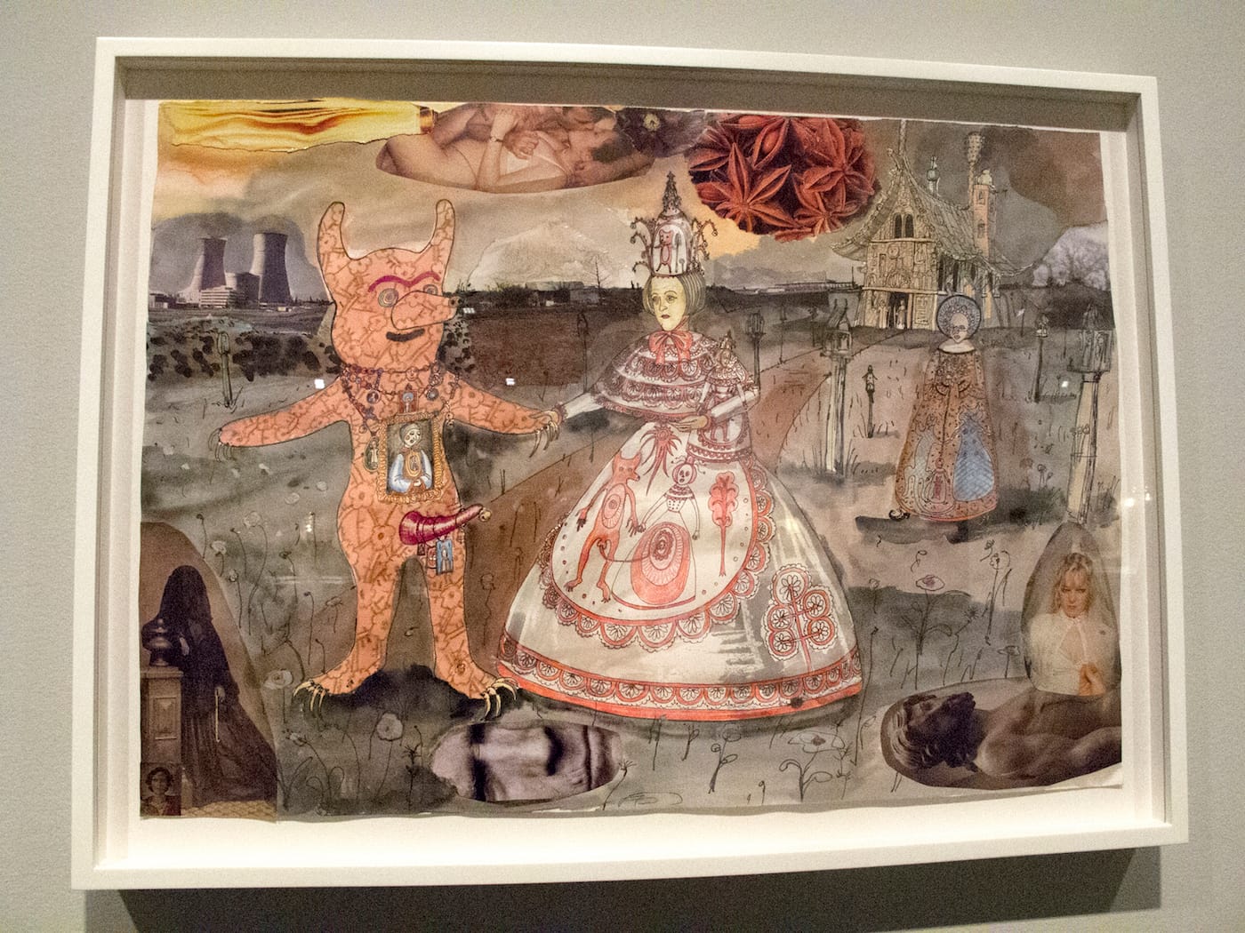 Grayson Perry, Wedding of Alan Measles and Claire, 2010, watercolour, ink and collage on paper, 41.9 x 59 cm 