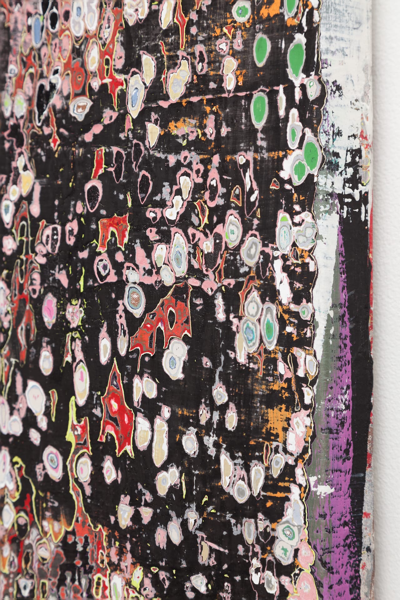 Detail of Andrew Jensdotter, "Artforum May 2015" (2016), acrylic on canvas, 63.5 x 63.5 in