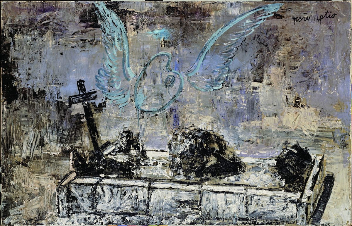 Anselm Kiefer, “Resumptio” (1974), oil, emulsion, and shellac on burlap (private collection, photo © Atelier Anselm Kiefer)