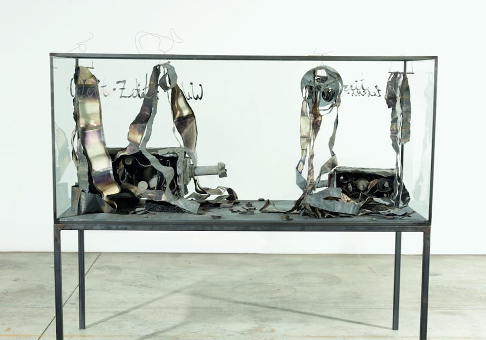 Anselm Kiefer, "Welt-Zeit – Lebenszeit" (“World Time - Life Time,” 2015), glass, metal, lead, photographs on lead, tar, and ink, (private collection, photo © Georges Poncet)