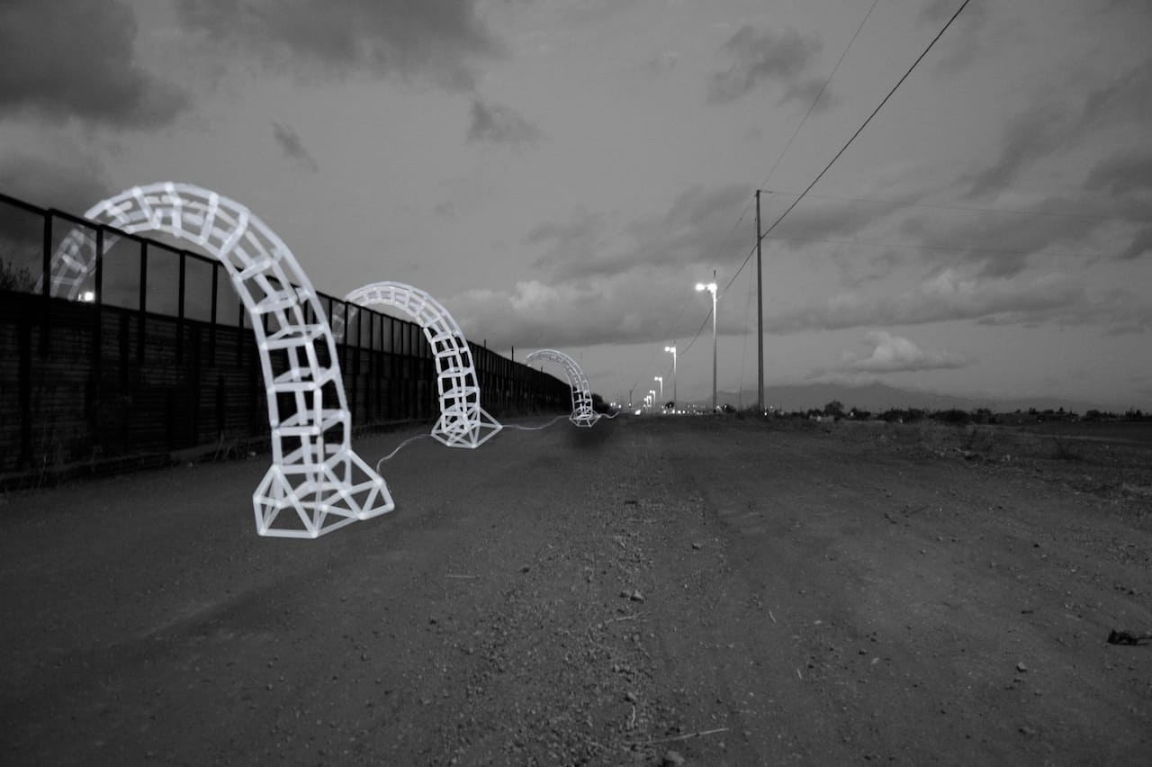 Chico MacMurtrie/ARW, "Border Crossers," concept drawing (2007) (courtesy the artist)