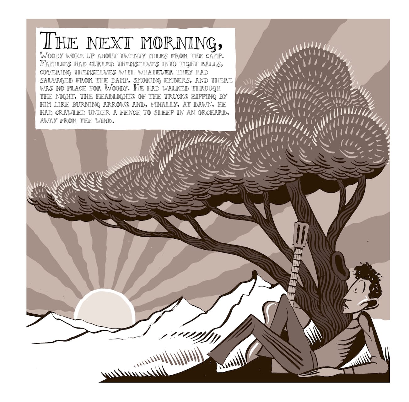 Page from 'Woody Guthrie and the Dust Bowl Ballads' (courtesy Abrams Books)