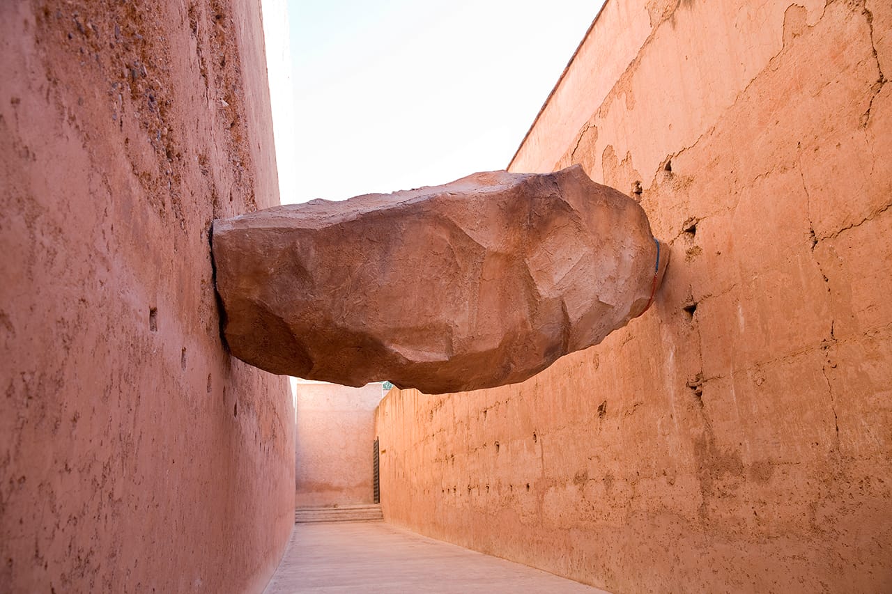 Fatiha Zemmouri's "A l'abri ...de rien" installed at Palais El Badii (photo courtesy Marrakech Biennale 6, © Jens Martin)