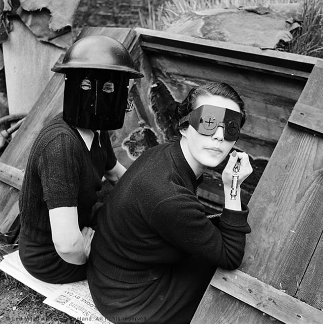 Lee Miller, "Fire Masks, Downshire Hill, London, England 1941" (© Lee Miller Archives, England 2015)