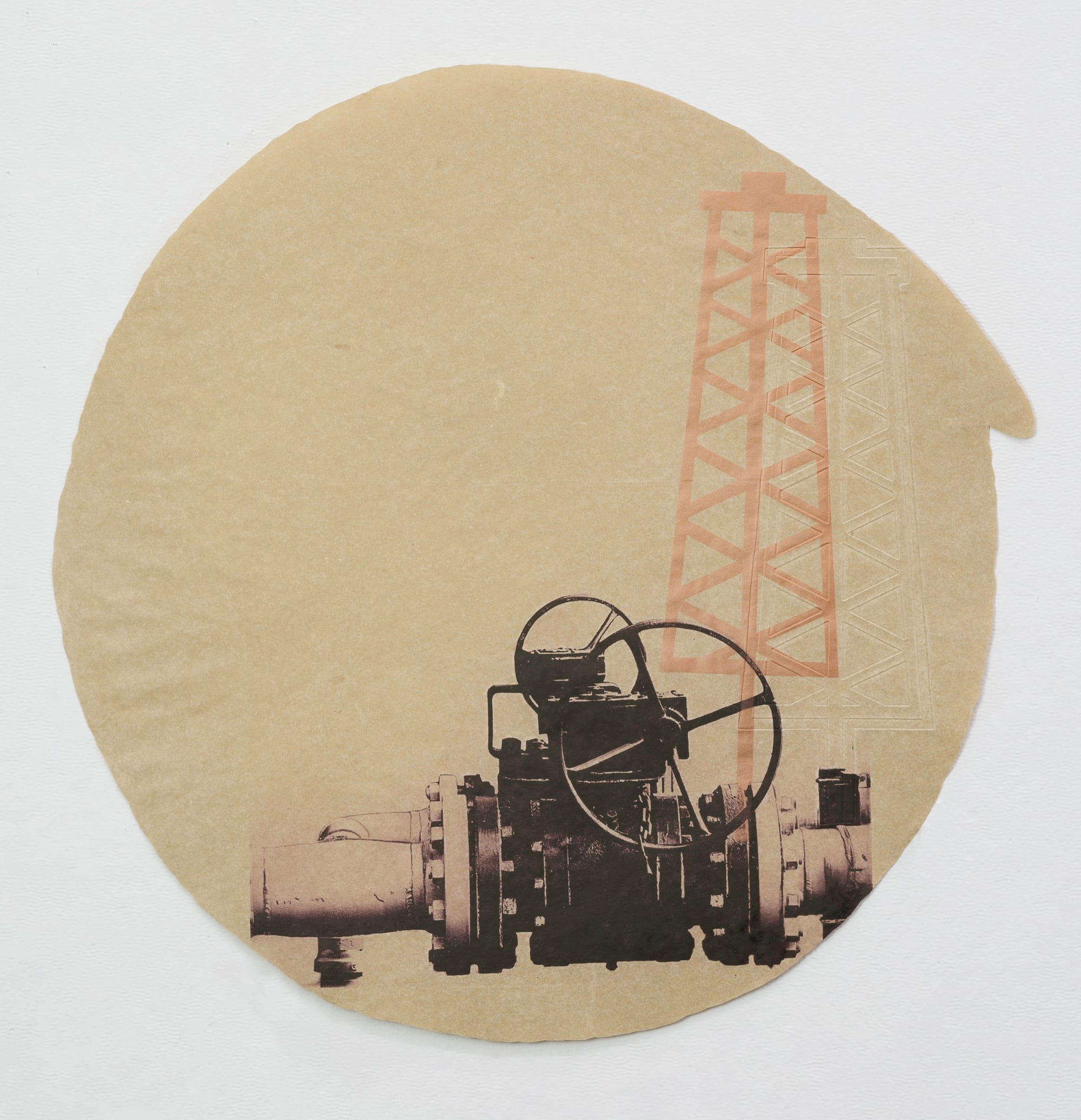 Helen Frederick, "Fracking" (2015), round solar print, 141/2 in. diameter (image courtesy of the artist)