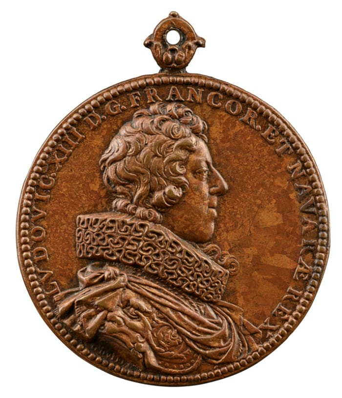 Guillaume Dupré, "Louis XIII" (1620), bronze, 59.7 mm (photo by Michael Bodycomb, courtesy Stephen K. and Janie Woo Scher Collection)