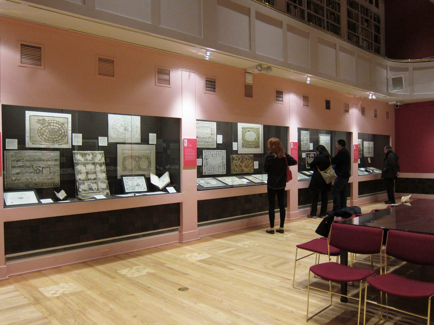 Installation view of 'The Royal Game of the Goose' at the Grolier Club