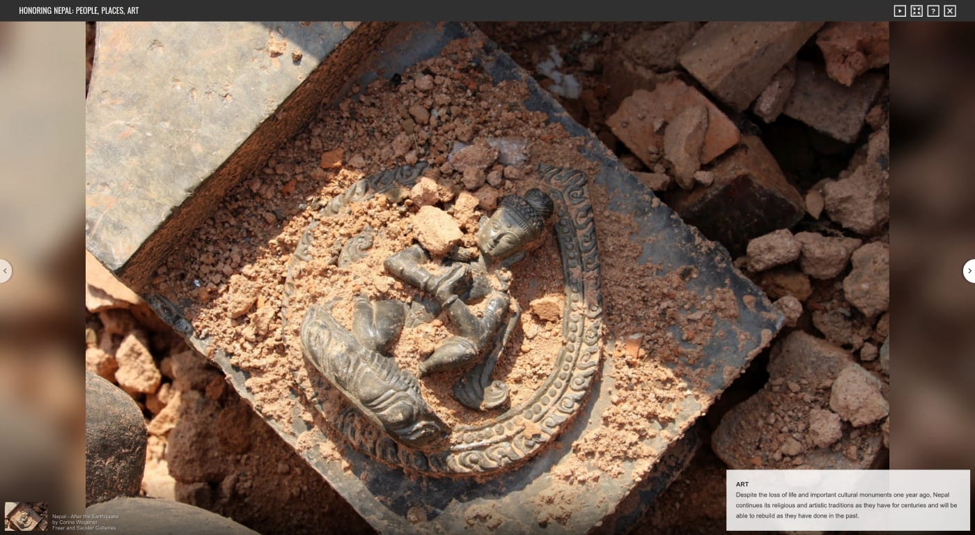 'Honoring Nepal: People, Places, Art' online exhibition (screenshot by the author for Hyperallergic)