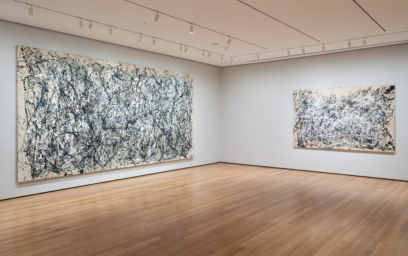 Installation view of Jackson Pollock: A Collection Survey, 1934-1954 at MoMA (Photo by Thomas Griesel, © 2016 The Museum of Modern Art, New York)