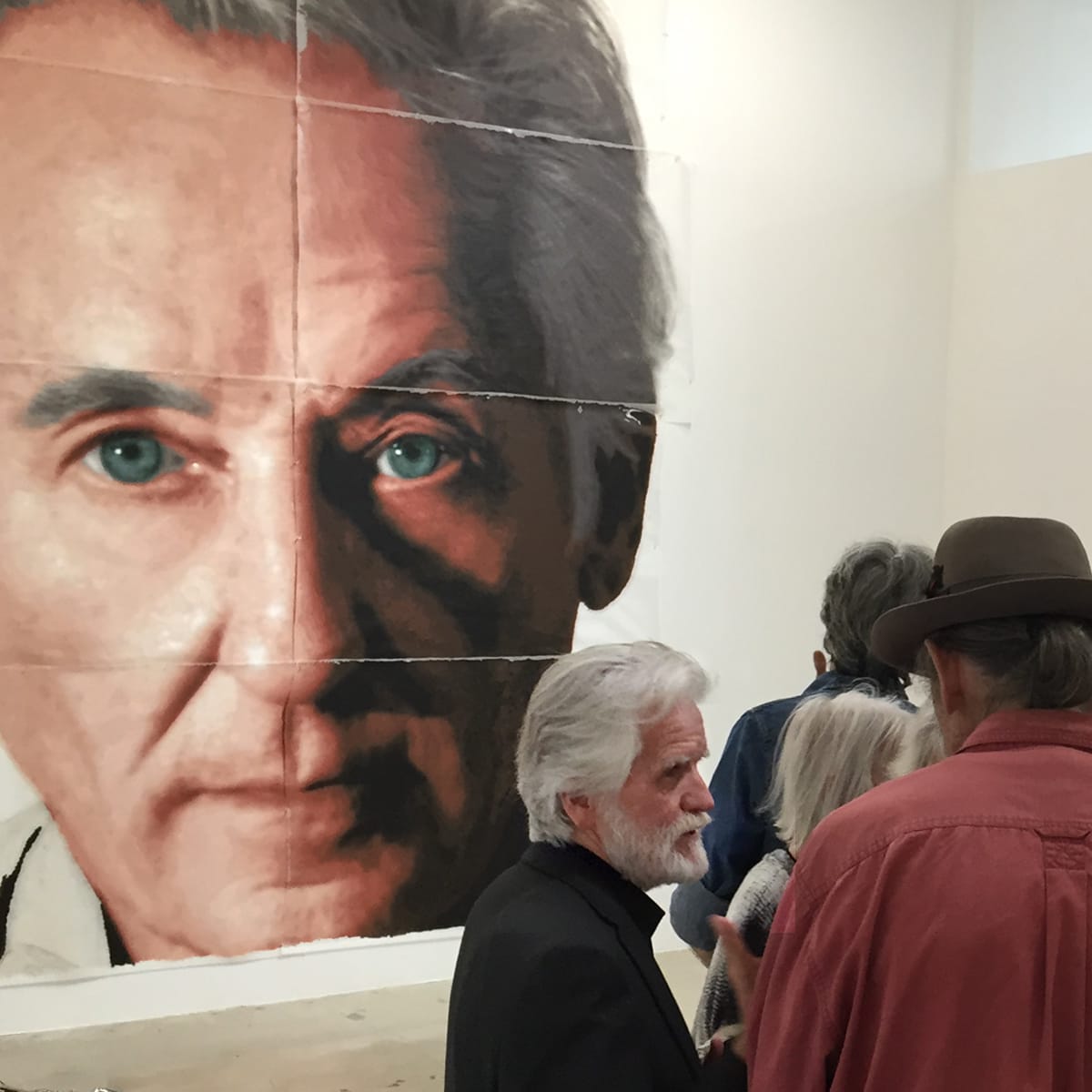 Kent Twitchell on opening night of ‘The Man Who Paints Giants’ at Lam Gallery in Los Angeles (photo by María Margarita López for viewfromaloft)