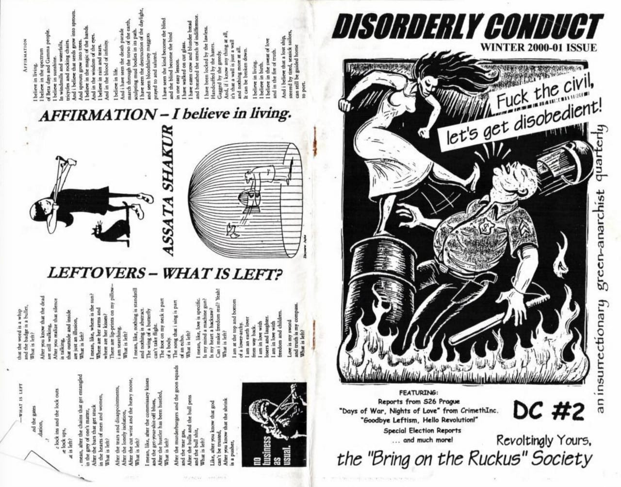 'Disorderly Conduct #2' by the "Bring on the Ruckus" Society (2000) (via Solidarity! Revolutionary Center and Radical Library/Internet Archive)