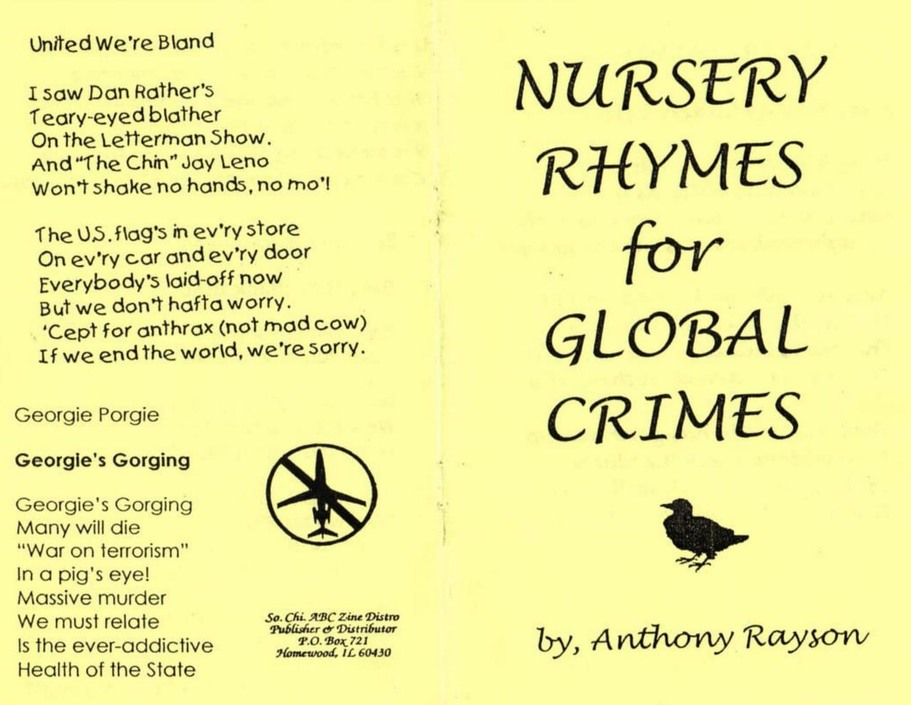 'Nursery Rhymes for Global Crimes' by Anthony Rayson (2005) (via Solidarity! Revolutionary Center and Radical Library/Internet Archive)