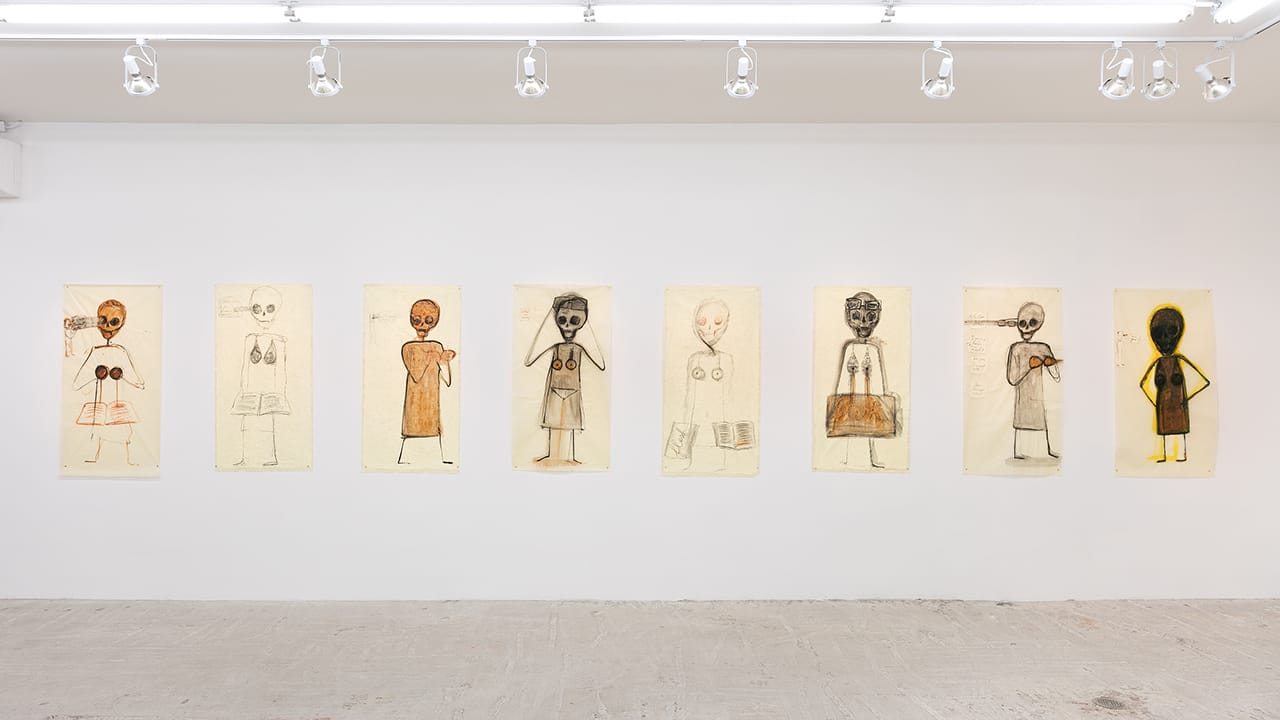 Installation view, 'Mira Schor: Death Is a Conceptual Artist' at Lyles & King (click to enlarge)