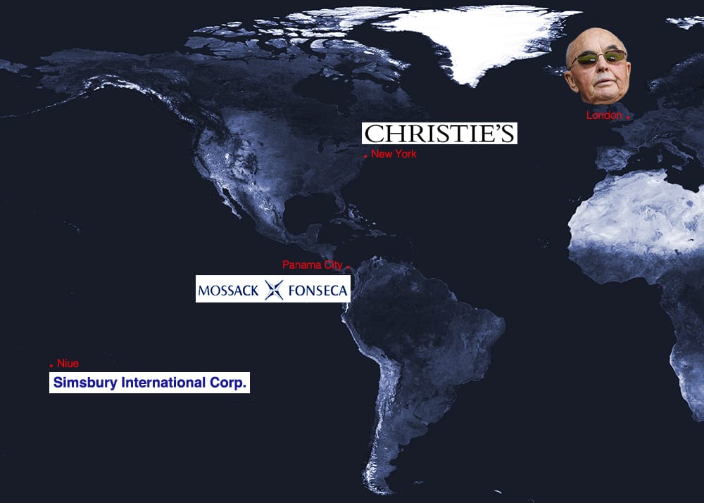 Using Simsbury International Corp., a company set up by Mossack Fonseca on the small South Pacific island of Niue, London-based financier Joe Lewis acquired the Ganz collection and consigned it to Christie's in New York.