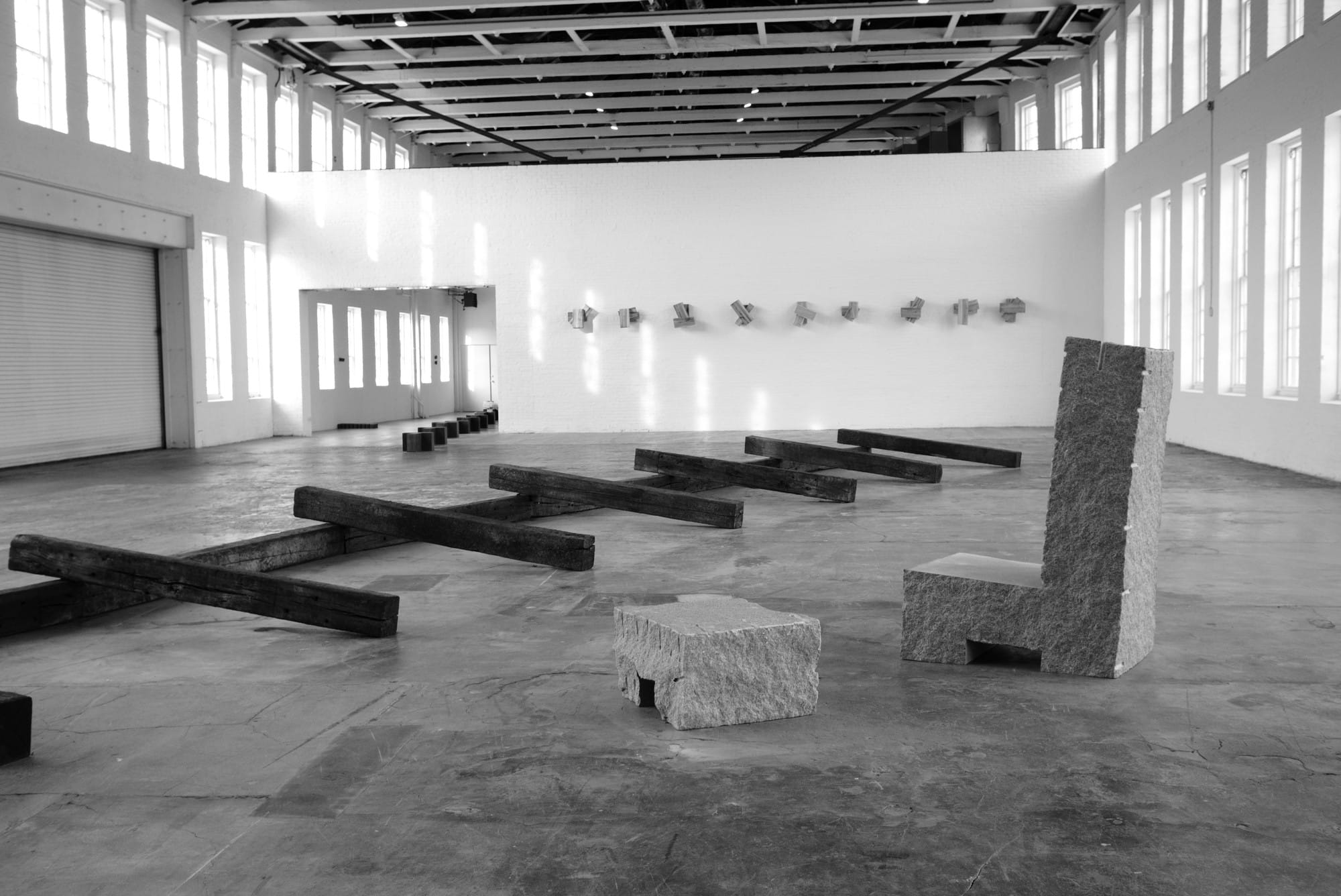 Richard Nonas, 'The Man in the Empty Space,' installation view with "Granite Chairs, (2016 Series, Chairs for Bjorn)," (2016)