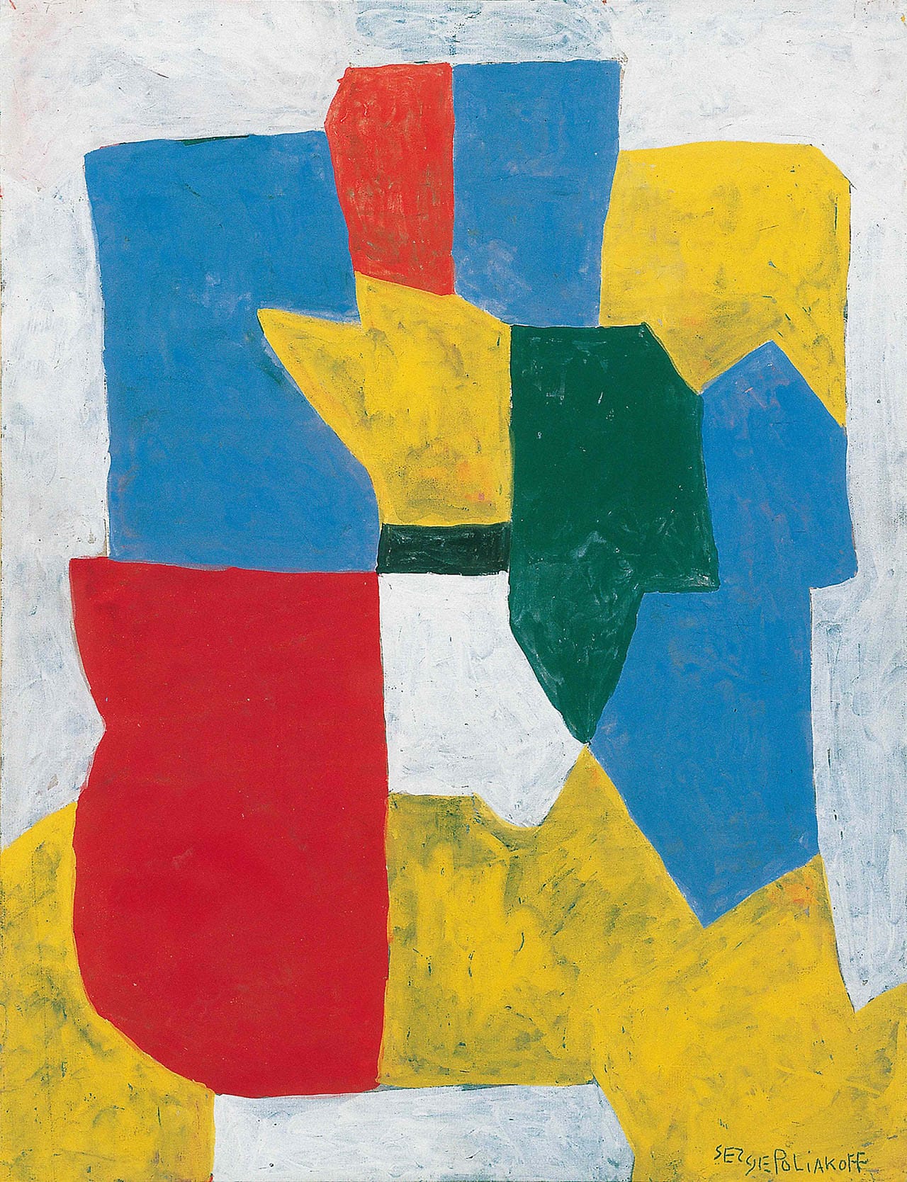 Serge Poliakoff, “Composition Abstract” (1969), Gouache on paper, 24 x 18 1/8 inches © 2016 Artists Rights Society (ARS), New York / ADAGP, Paris