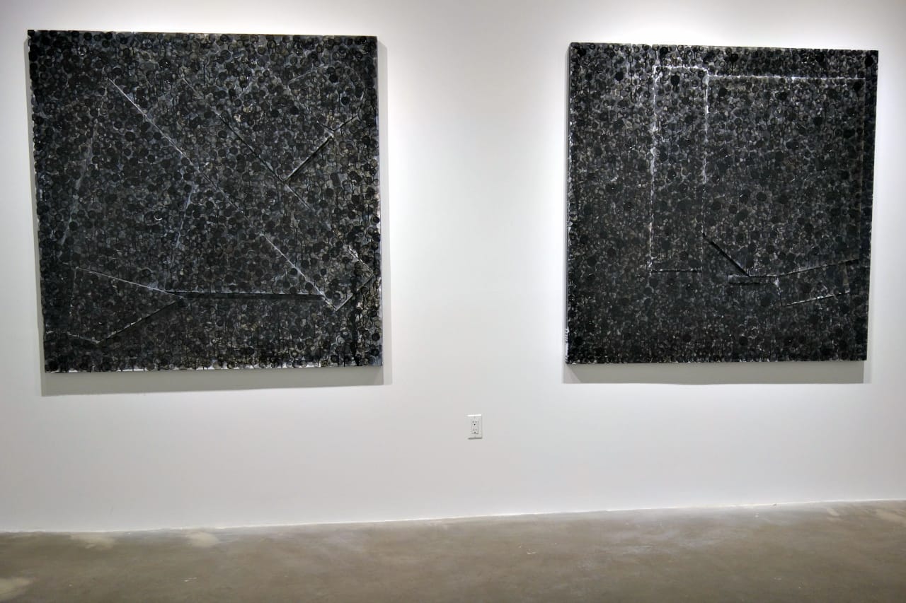 Installation view of 'Torkwase Dyson: Unkeeping' (photo by the author for Hyperallergic)