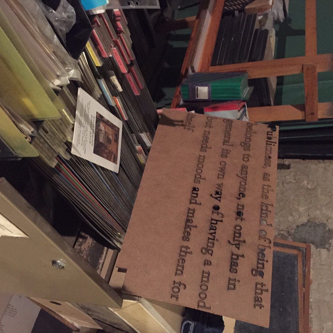 Townhouse archives and exhibition materials during the move