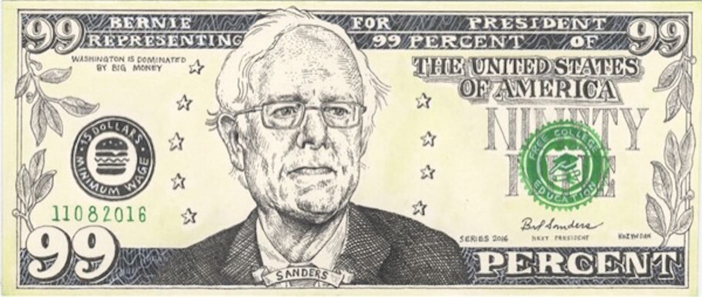 Kozyndan "Bernie Bucks" (2016) (image courtesy of Bernie 2016) 
