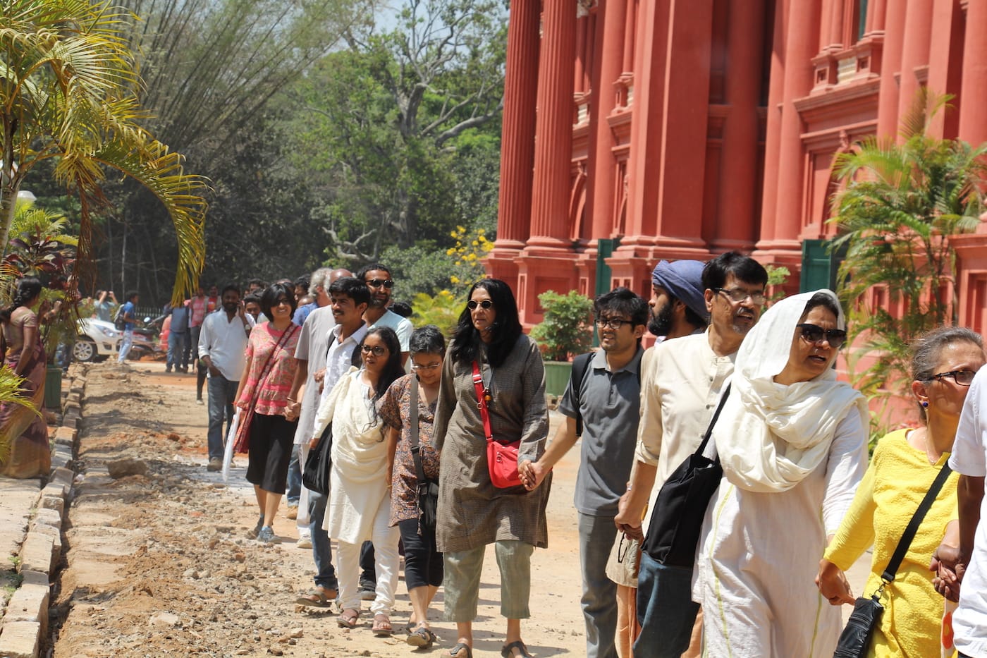 A protest organized by VAG Forum against the privatization of the Venkatappa Art Gallery