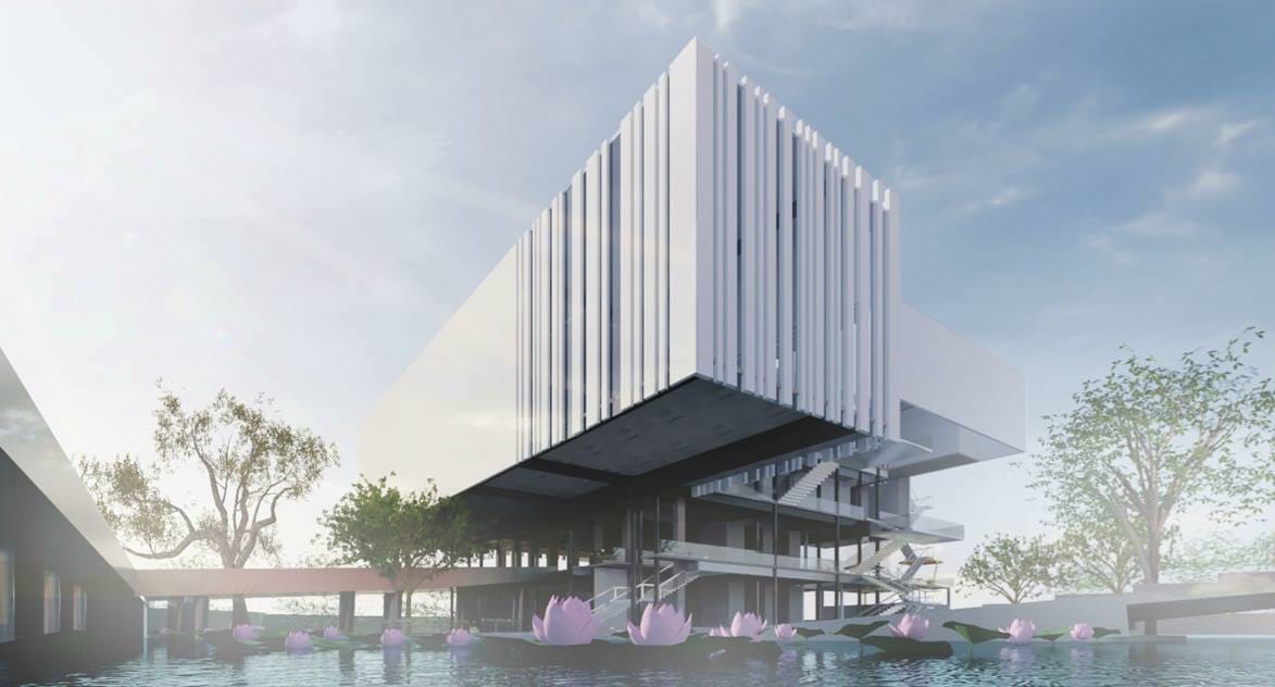 A rendering of the proposed Museum of Art and Photography (design by Mathew and Ghosh, via Facebook)