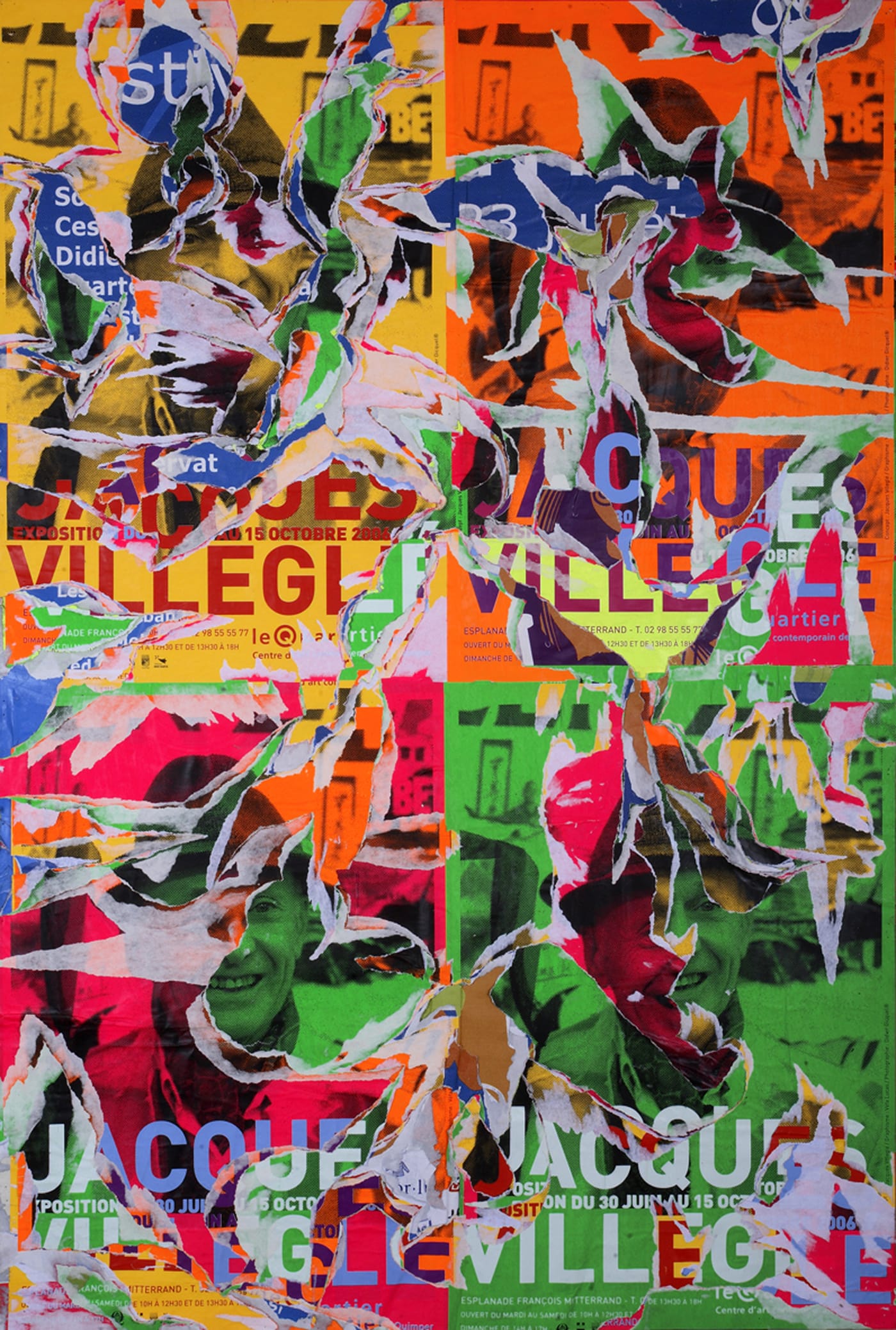 Jacques Villeglé, “Opération quimpéroise – Mairie annexe de Penhars - Le Quartier” (2006), torn posters on canvas (Galerie Georges-Philippe et Nathalie Vallois, Paris, photo by Soktha Tang)