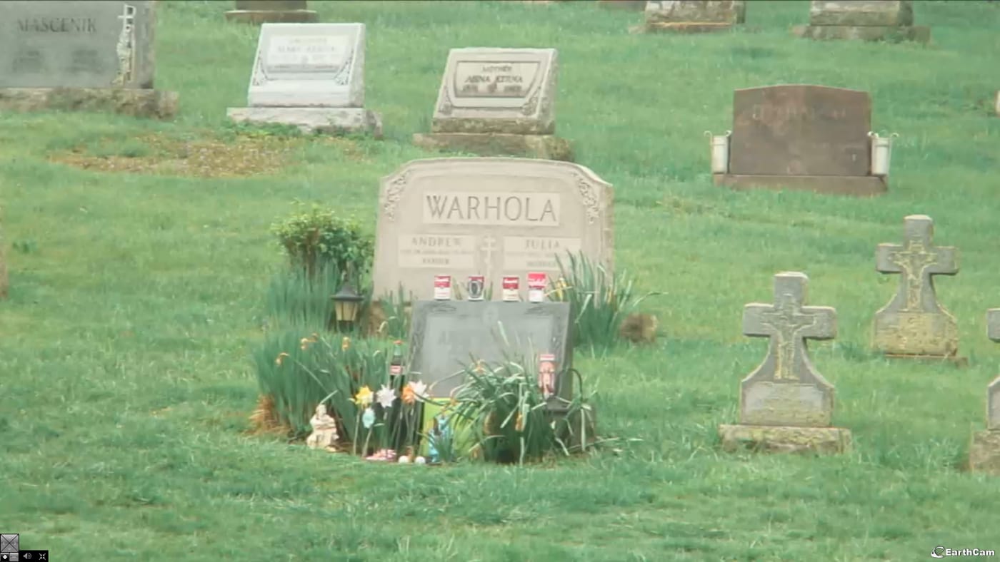 The 'Figment' webcam on Andy Warhol's grave