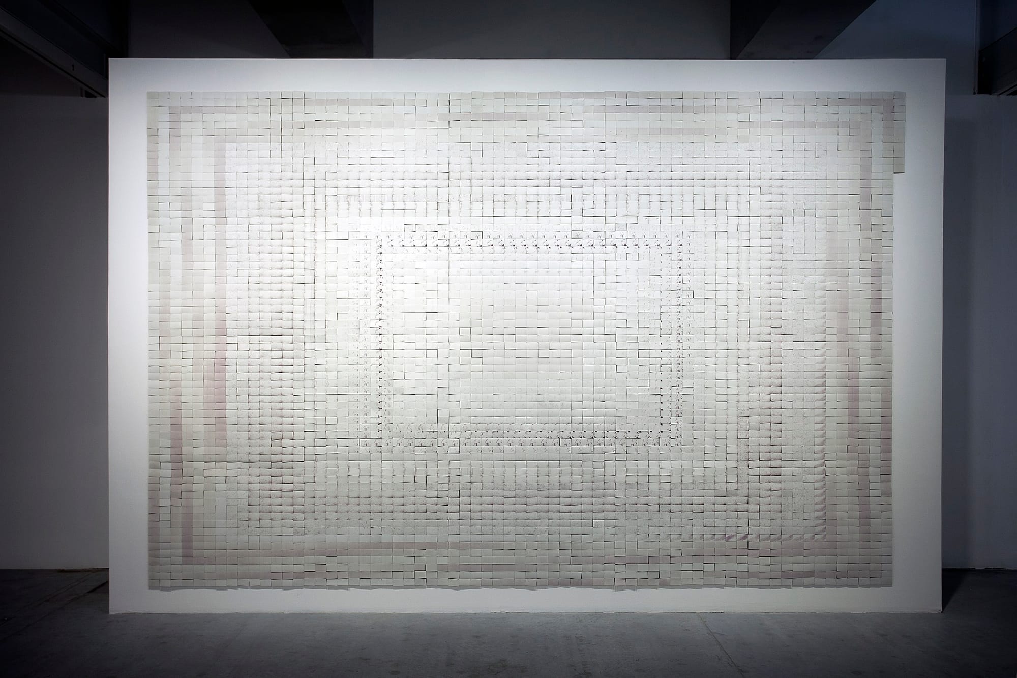 "180 Seconds of Lasting Images" (2006), 4,500 photograms encapsulated, lamba photo prints on paper, wood, velcro strips, 268 x 408 cm