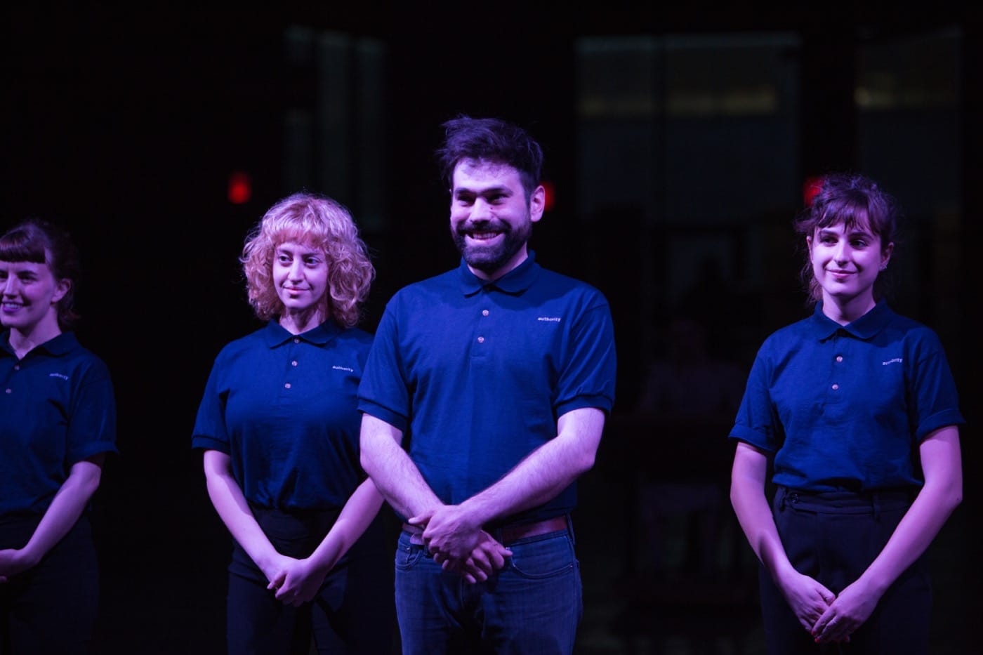At the Authority Figure performance. IN the center is the usher/actor who first greeted me and took me by the hand. All photos by Lanee Bird courtesy of Authority Figure