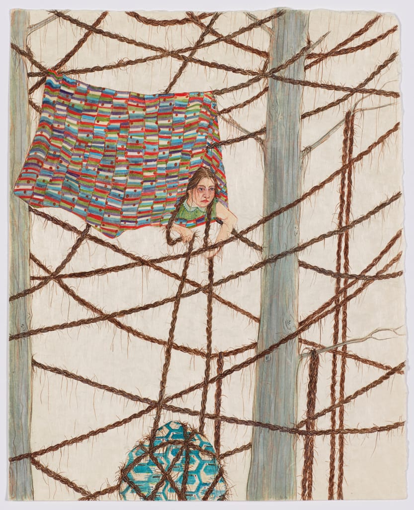 Amy Cutler, "Celeste" (2016), gouache on Japan paper, 13 x 10 1/2 in