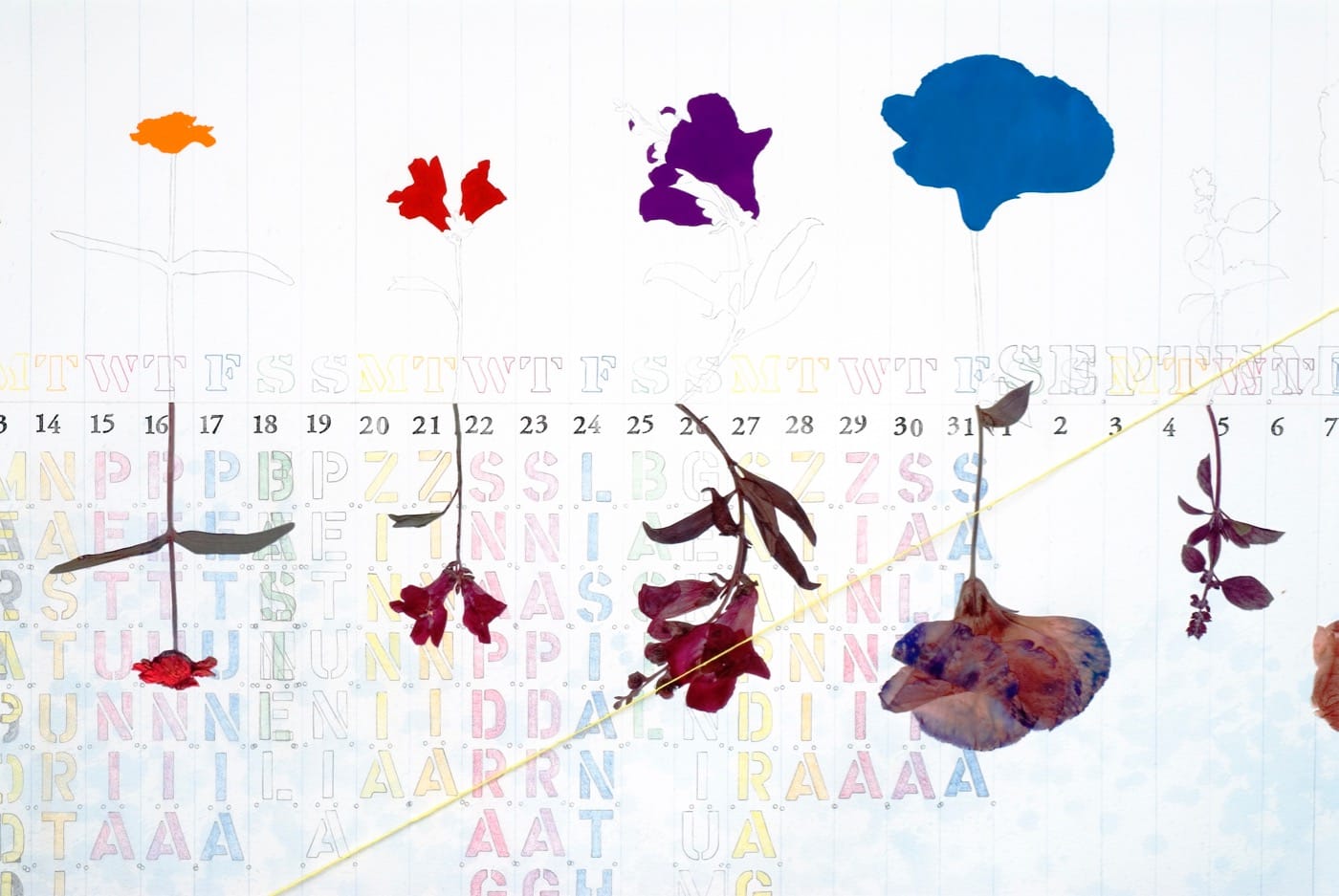 Linda Stillman, " 'August' Garden Scroll" (2002/2016) mixed media on paper. All photos courtesy of photo: Jean Vong 