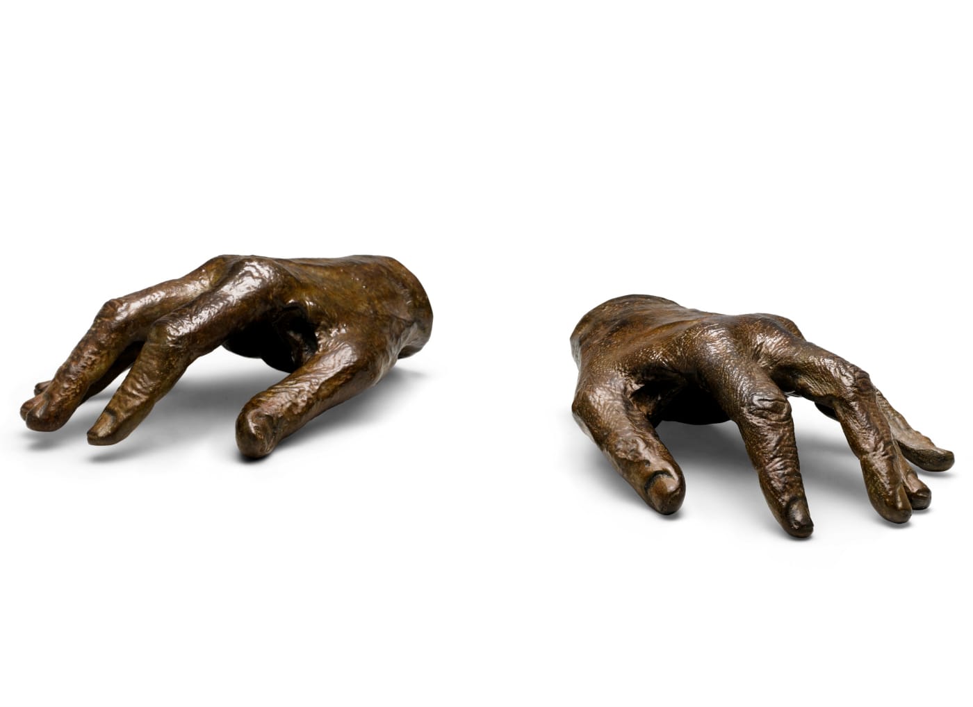 Bronze hands cast from Andrew Wyeth's hands by Laran Bronze Foundry, Inc., in Chester, Pennsylvania (1985-86) (courtesy Bonhams)