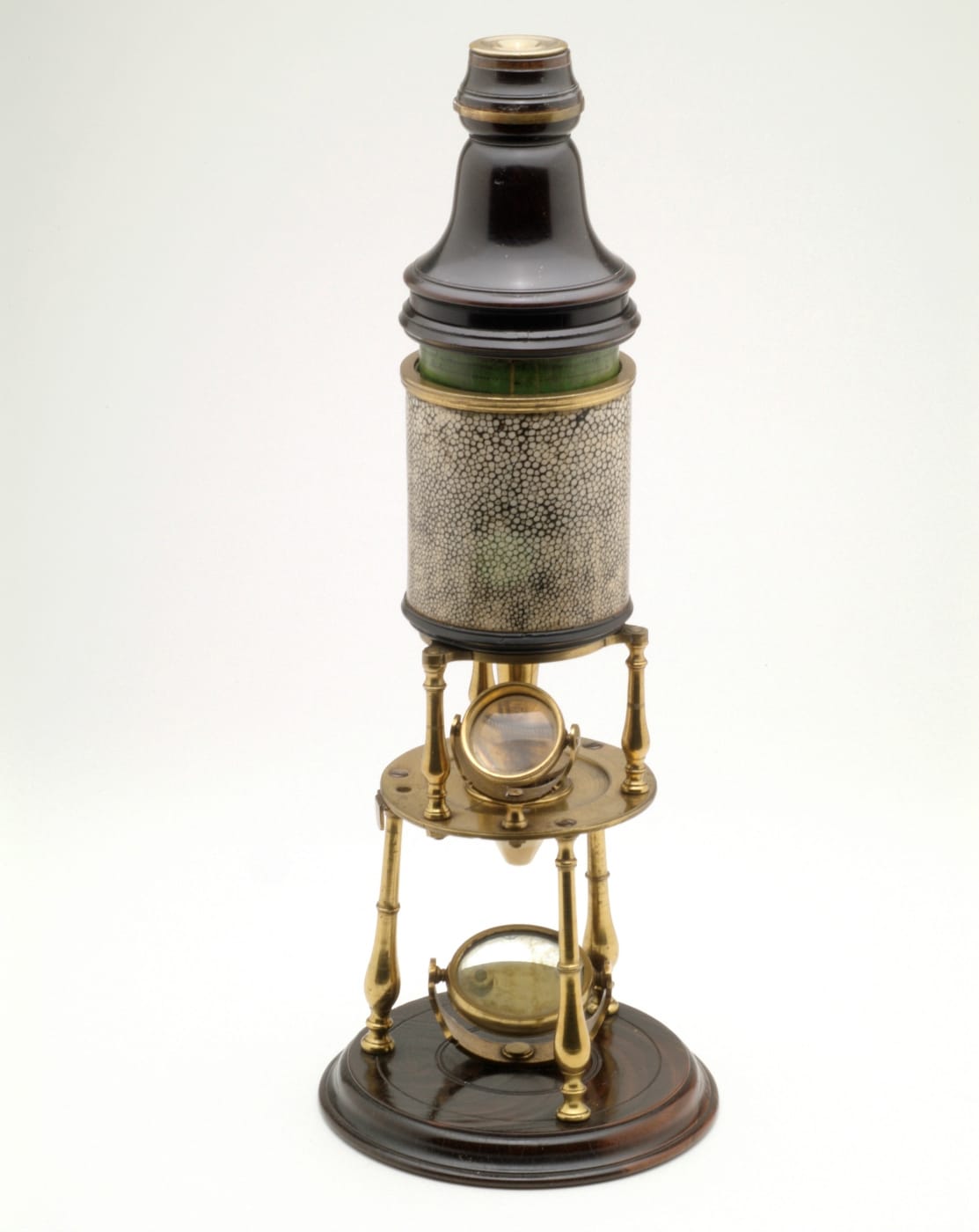 Edmund Culpeper, compound microscope with mirror (London, 1730) (courtesy Museum Boerhaave, Leiden, the Netherlands)